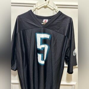 NFL Philadelphia Eagles Black Jersey with Teal and White Number 5 McNabb